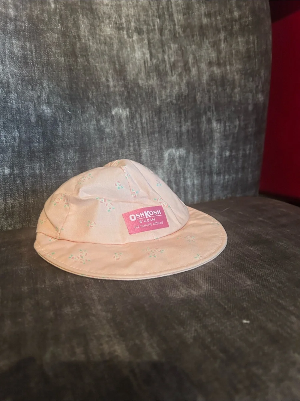 Vintage Osh Kosh Toddler Hat w Elastic & Bow (Pink, Green)